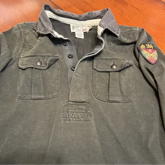 Ralph Lauren Rugby Shirt Womens Medium Polo 2004 Y2K Patch Embroidered RL VTG - Picture 2 of 13